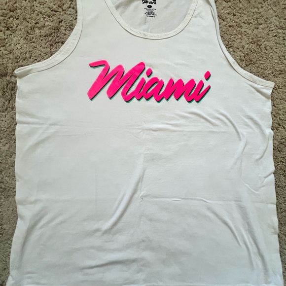 surf style Other - Surf Style White Tank Top with Pink Miami Print